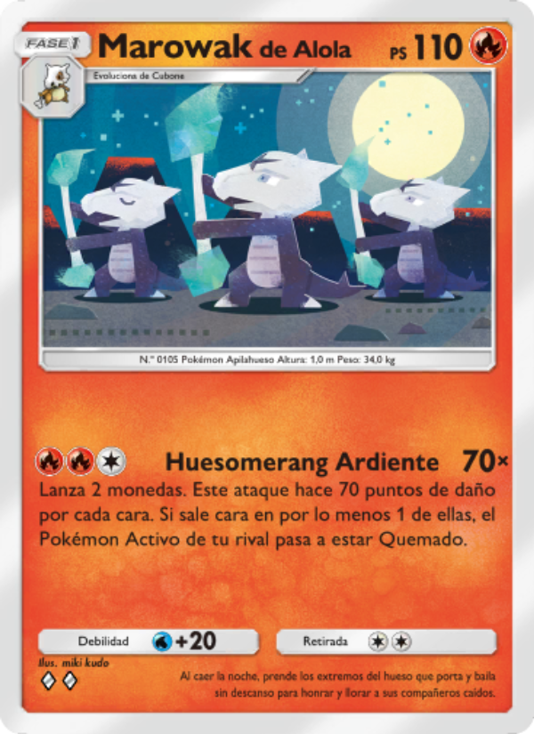 Marowakde Alola 027 — Celestial Guardians (Spanish Pokémon TCG card)