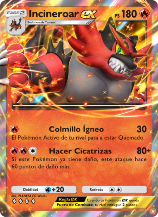 Incineroar ex 033 — Celestial Guardians (Spanish Pokémon TCG card)