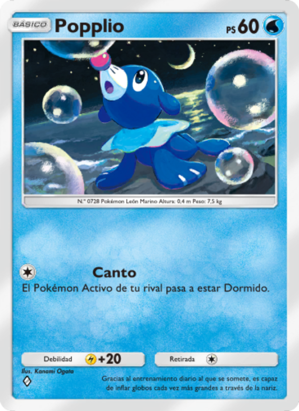 Popplio 045 — Celestial Guardians (Spanish Pokémon TCG card)