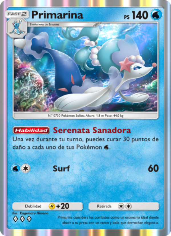 Primarina 048 — Celestial Guardians (Spanish Pokémon TCG card)