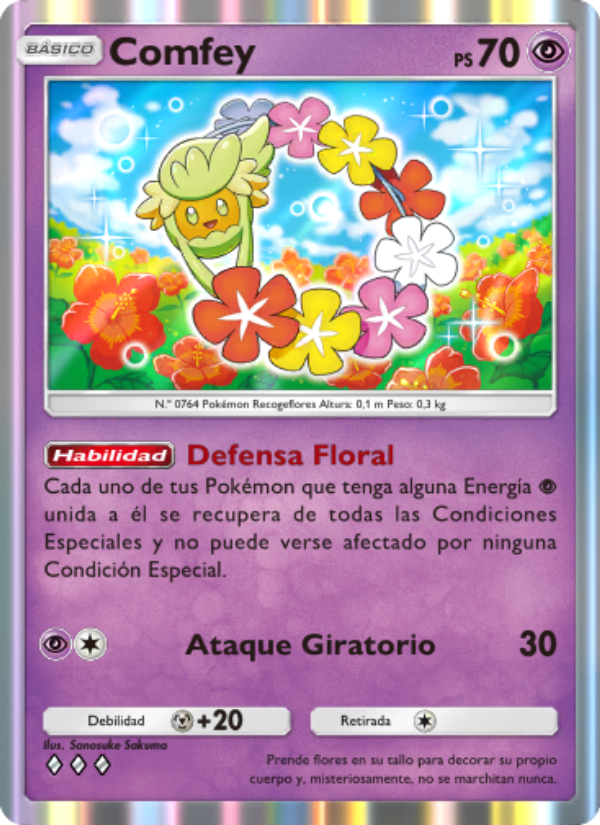 Comfey 080 — Celestial Guardians (Spanish Pokémon TCG card)