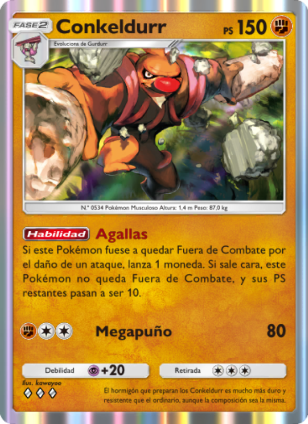 Conkeldurr 096 — Celestial Guardians (Spanish Pokémon TCG card)