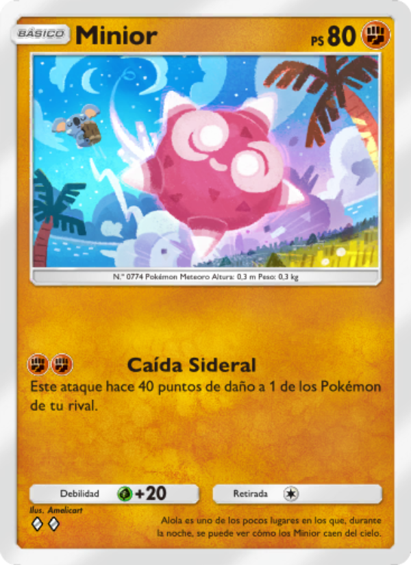 Minior 105 — Celestial Guardians (Spanish Pokémon TCG card)