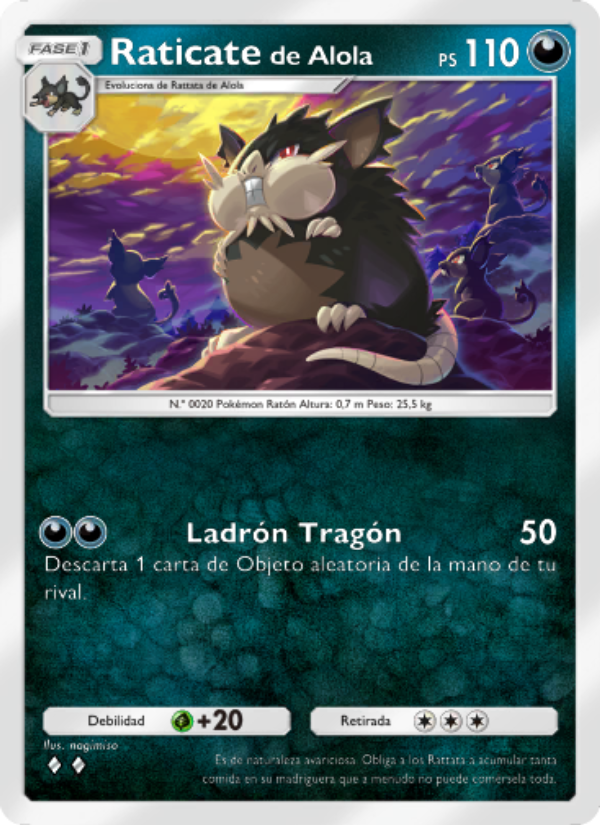 Raticatede Alola 107 — Celestial Guardians (Spanish Pokémon TCG card)
