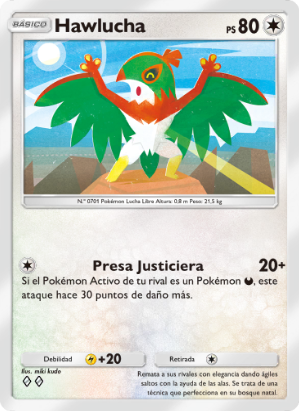 Hawlucha 132 — Celestial Guardians (Spanish Pokémon TCG card)