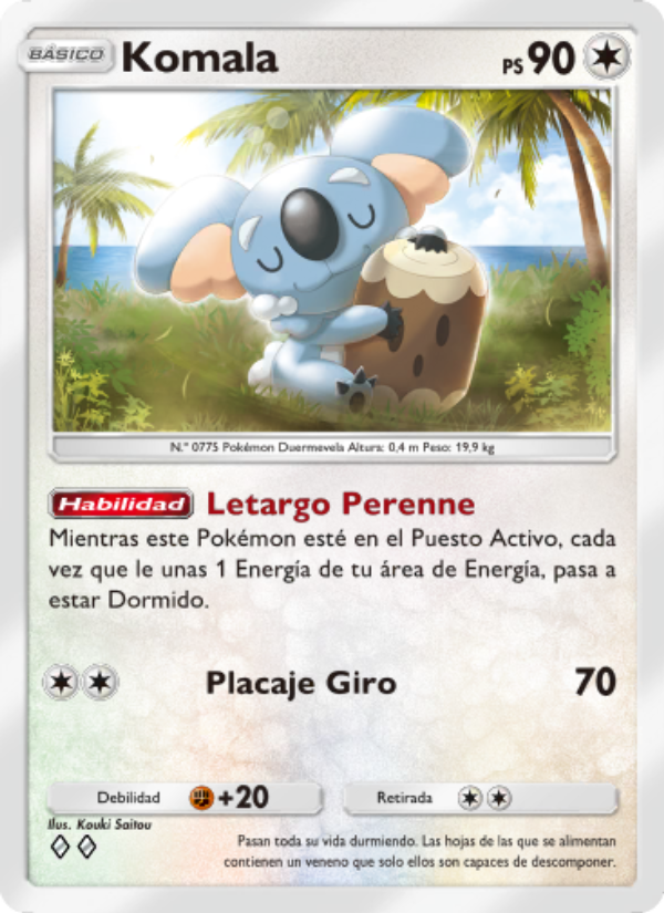 Komala 141 — Celestial Guardians (Spanish Pokémon TCG card)