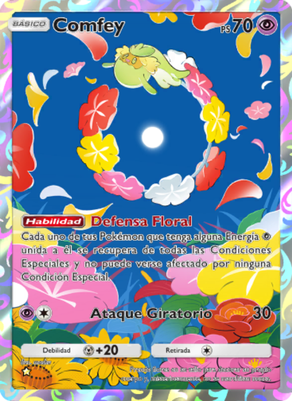 Comfey 168 — Celestial Guardians (Spanish Pokémon TCG card)
