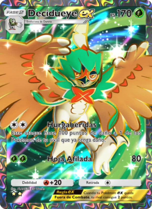 Decidueye ex 180 — Celestial Guardians (Spanish Pokémon TCG card)