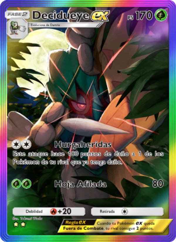 Decidueye ex 198 — Celestial Guardians (Spanish Pokémon TCG card)