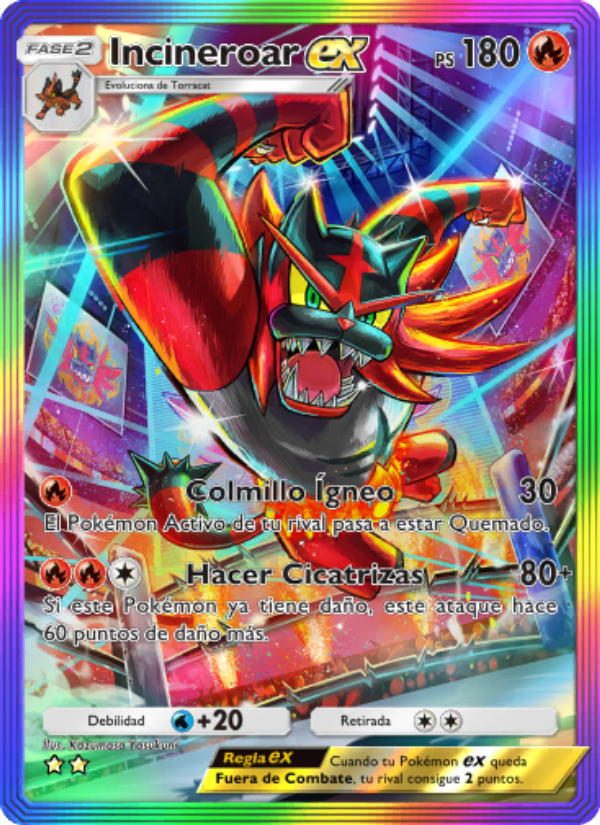 Incineroar ex 200 — Celestial Guardians (Spanish Pokémon TCG card)