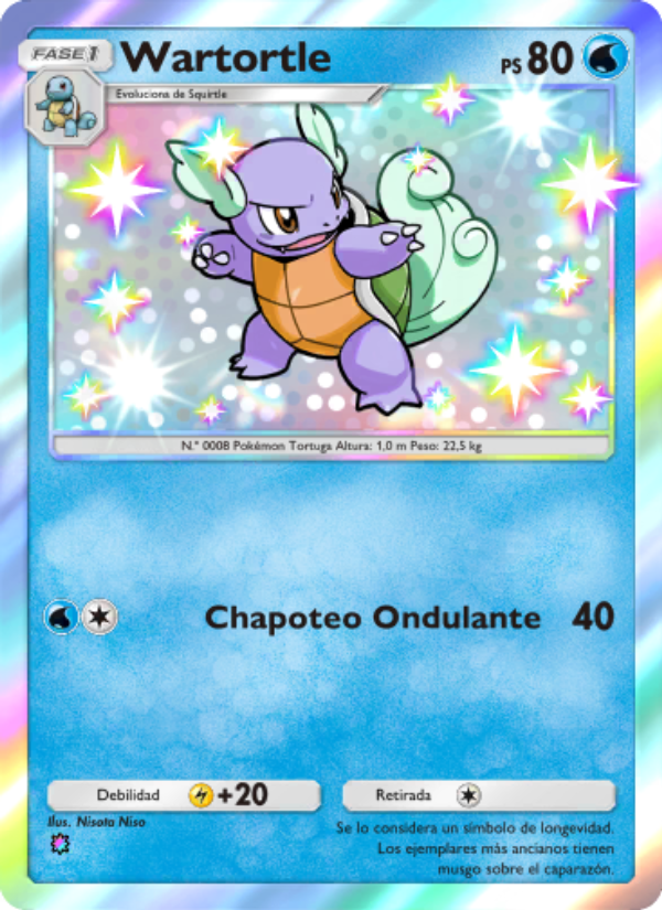 Wartortle 216 — Celestial Guardians (Spanish Pokémon TCG card)