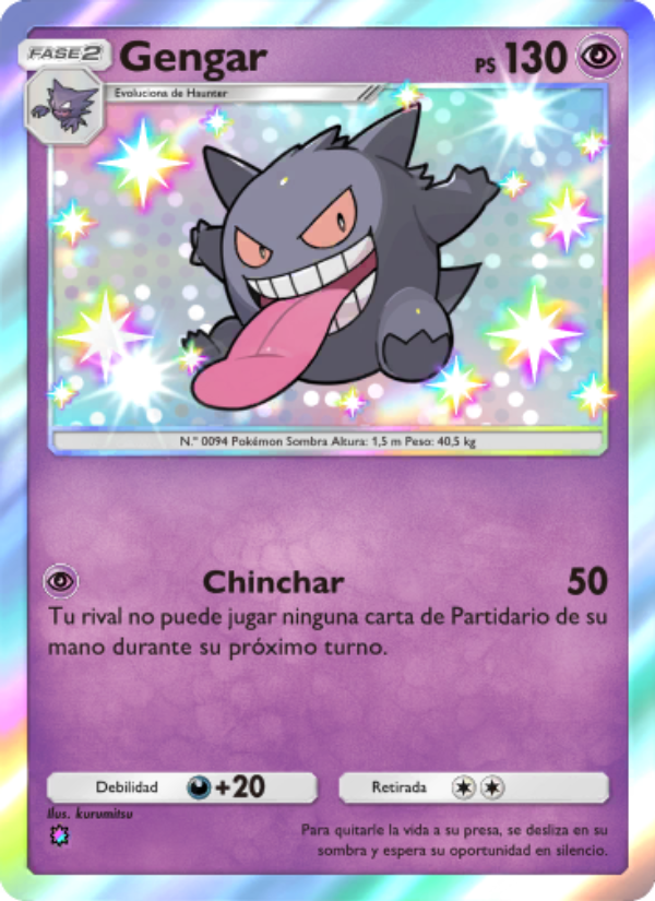 Gengar 222 — Celestial Guardians (Spanish Pokémon TCG card)