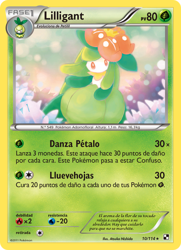 Lilligant 10 — Black & White (Spanish Pokémon TCG card)