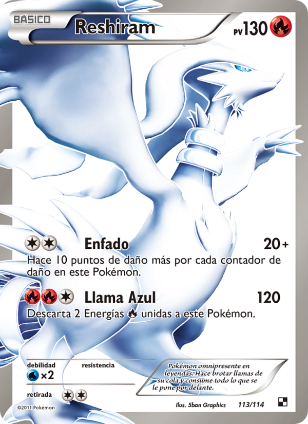 Reshiram 113 — Black & White (Spanish Pokémon TCG card)