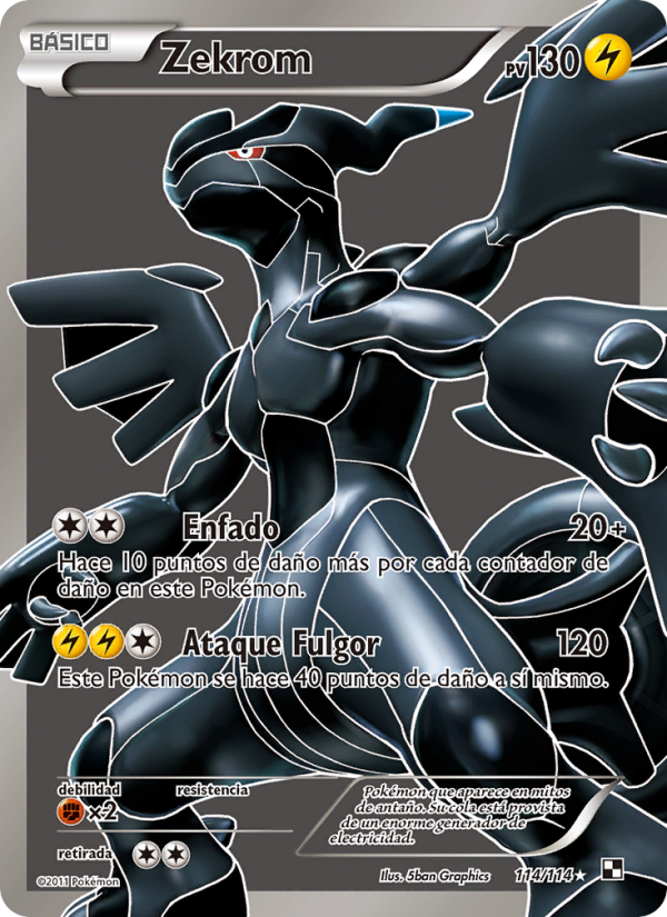 Zekrom 114 — Black & White (Spanish Pokémon TCG card)