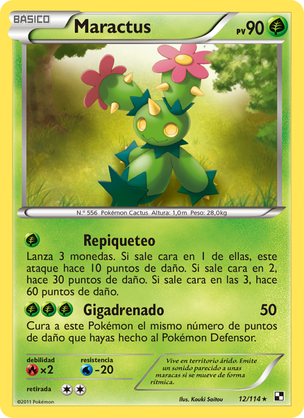 Maractus 12 — Black & White (Spanish Pokémon TCG card)