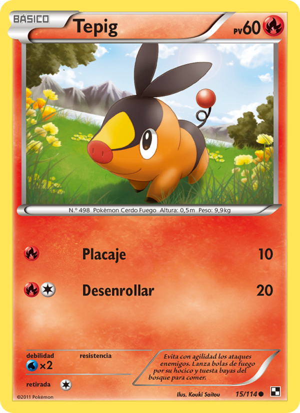 Tepig 15 — Black & White (Spanish Pokémon TCG card)
