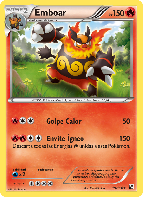 Emboar 19 — Black & White (Spanish Pokémon TCG card)