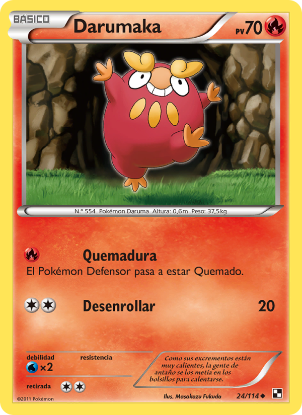 Darumaka 24 — Black & White (Spanish Pokémon TCG card)