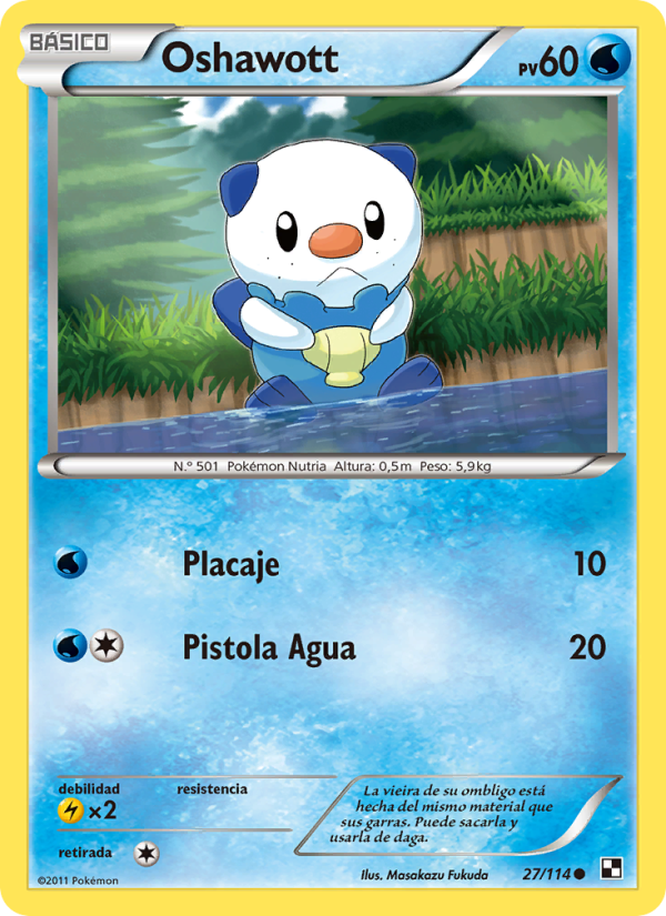Oshawott 27 — Black & White (Spanish Pokémon TCG card)
