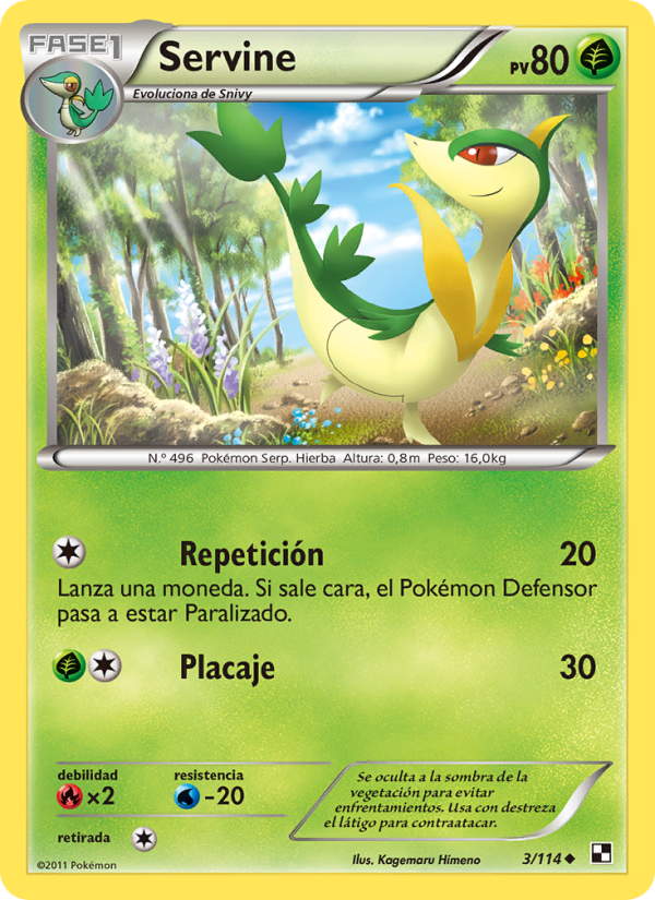 Servine 3 — Black & White (Spanish Pokémon TCG card)