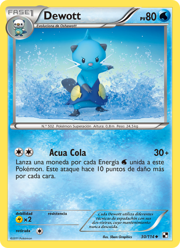 Dewott 30 — Black & White (Spanish Pokémon TCG card)