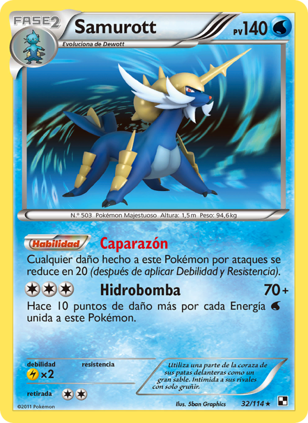 Samurott 32 — Black & White (Spanish Pokémon TCG card)