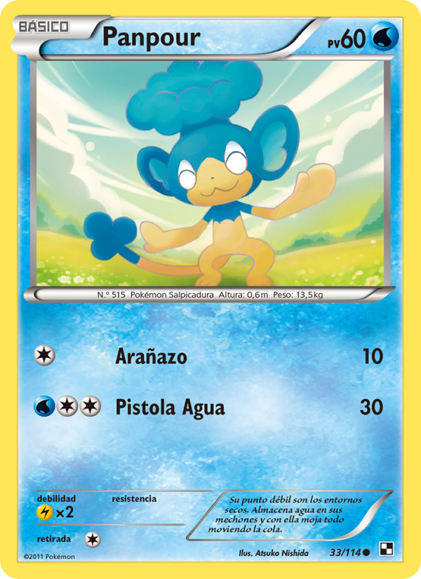 Panpour 33 — Black & White (Spanish Pokémon TCG card)