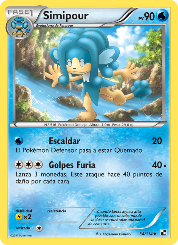 Simipour 34 — Black & White (Spanish Pokémon TCG card)