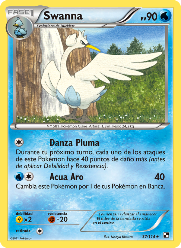 Swanna 37 — Black & White (Spanish Pokémon TCG card)