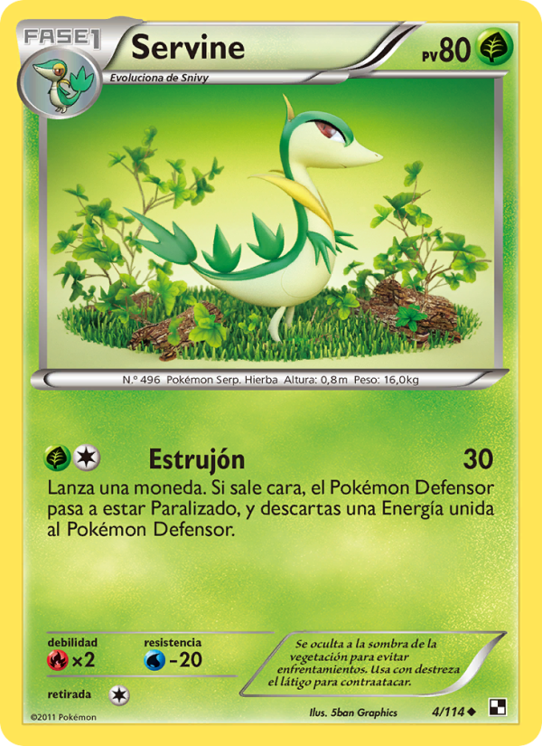 Servine 4 — Black & White (Spanish Pokémon TCG card)