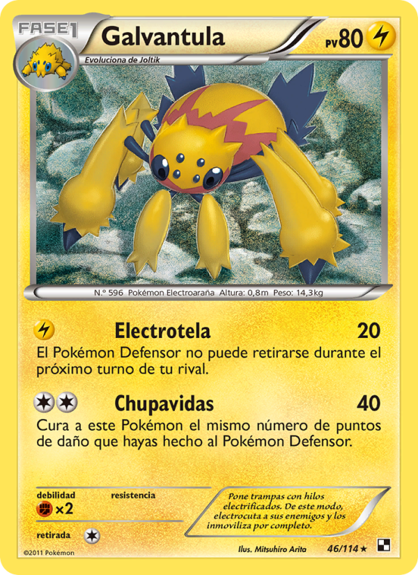Galvantula 46 — Black & White (Spanish Pokémon TCG card)