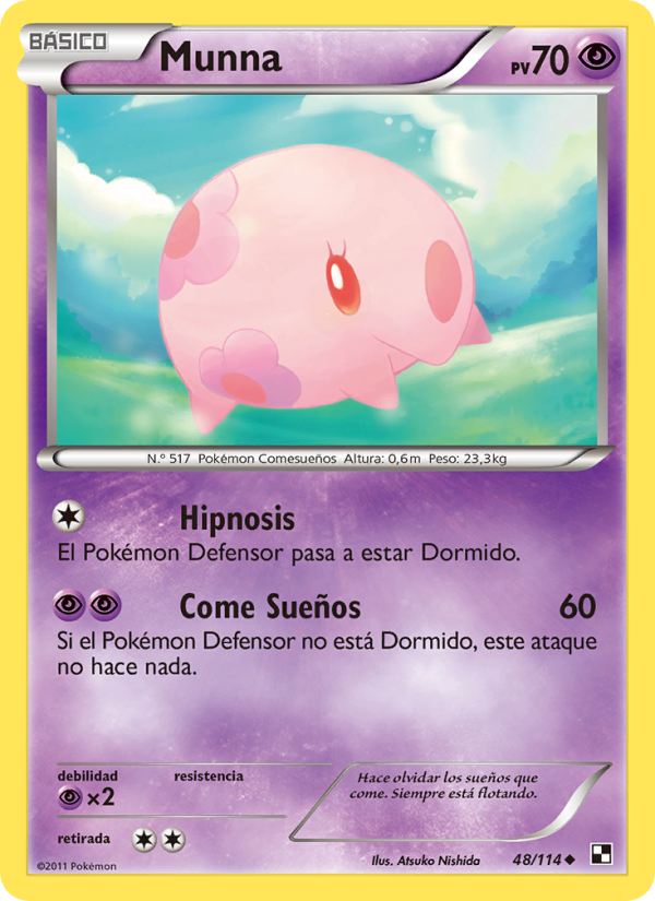 Munna 48 — Black & White (Spanish Pokémon TCG card)