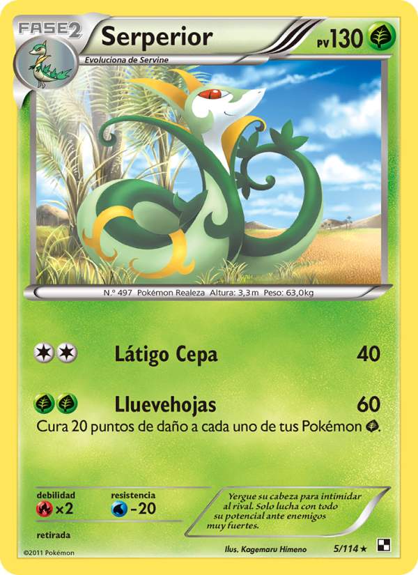 Serperior 5 — Black & White (Spanish Pokémon TCG card)