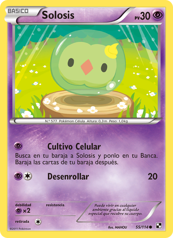 Solosis 55 — Black & White (Spanish Pokémon TCG card)