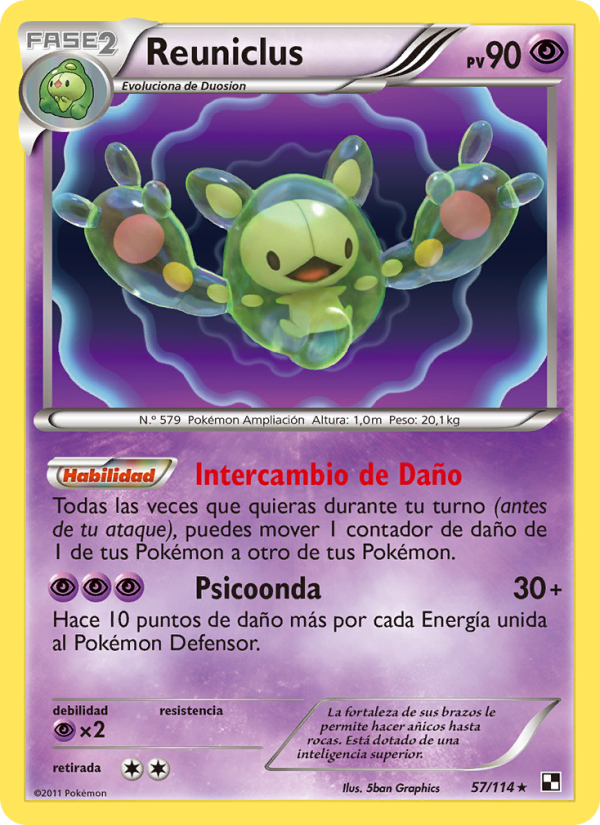 Reuniclus 57 — Black & White (Spanish Pokémon TCG card)