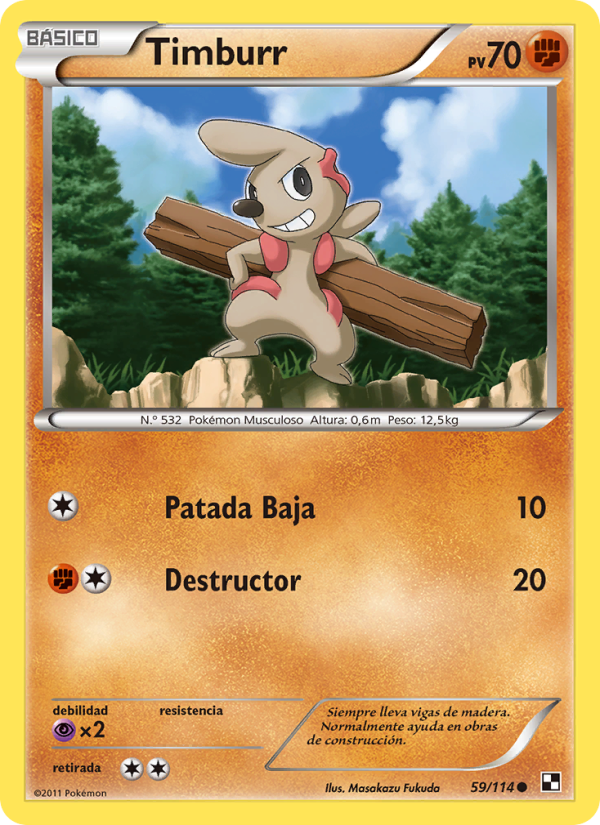 Timburr 59 — Black & White (Spanish Pokémon TCG card)