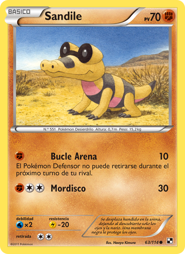 Sandile 63 — Black & White (Spanish Pokémon TCG card)