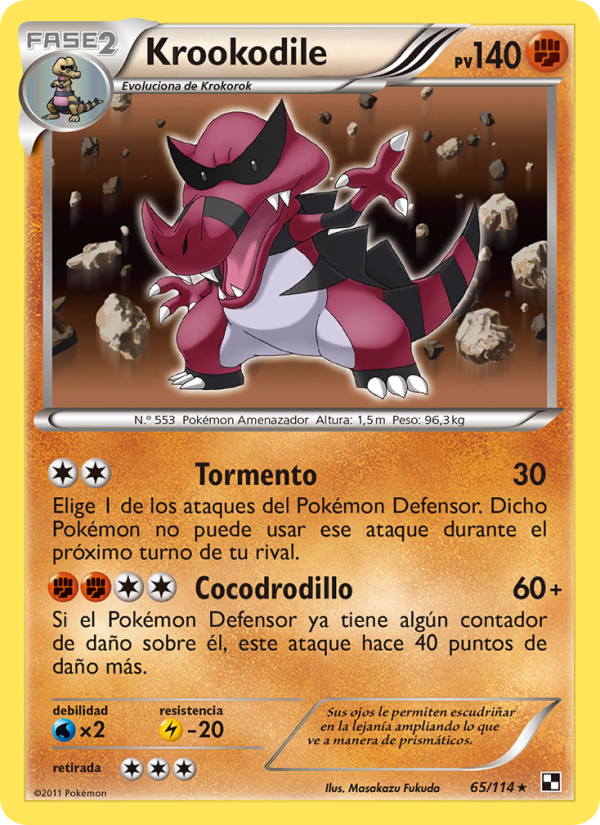 Krookodile 65 — Black & White (Spanish Pokémon TCG card)