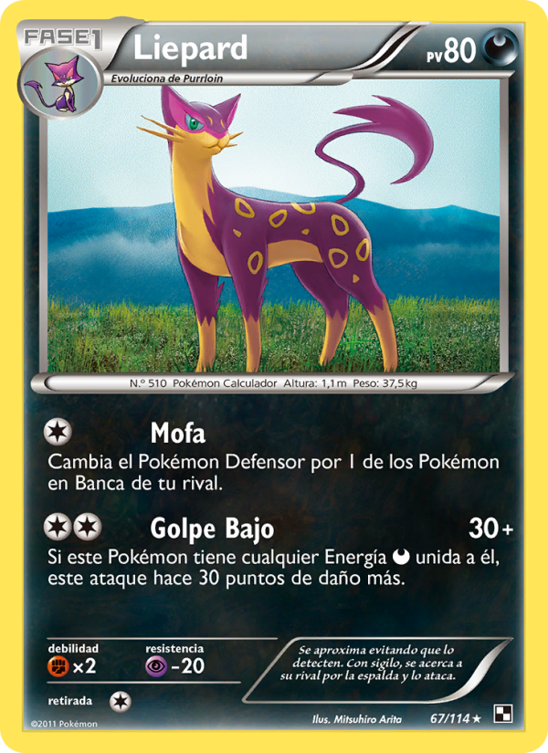 Liepard 67 — Black & White (Spanish Pokémon TCG card)