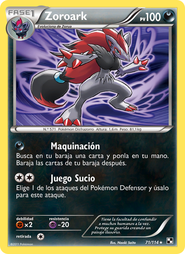 Zoroark 71 — Black & White (Spanish Pokémon TCG card)