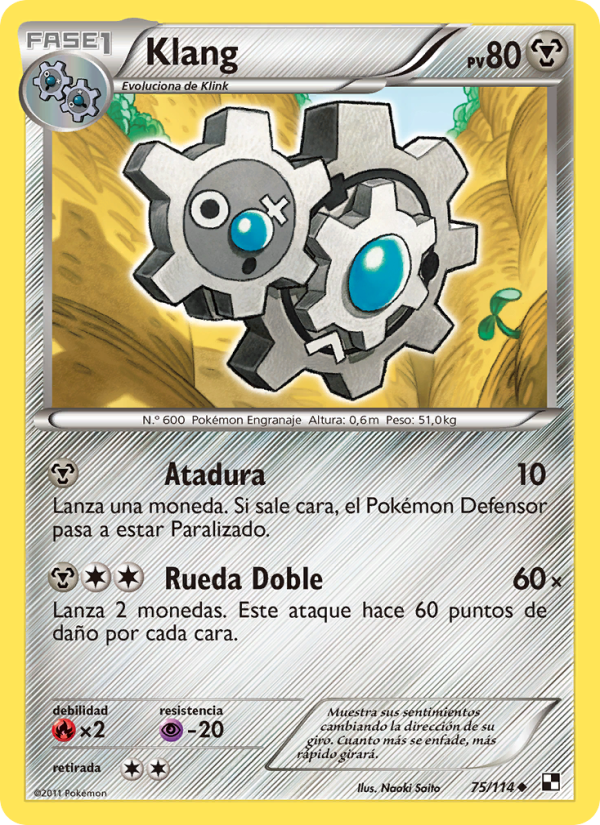 Klang 75 — Black & White (Spanish Pokémon TCG card)
