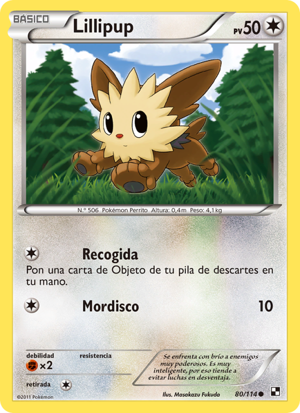 Lillipup 80 — Black & White (Spanish Pokémon TCG card)