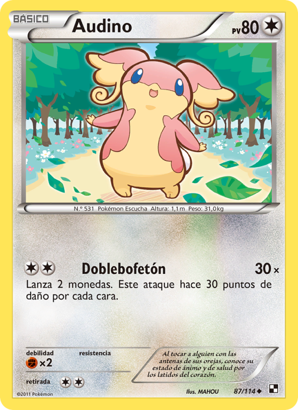 Audino 87 — Black & White (Spanish Pokémon TCG card)