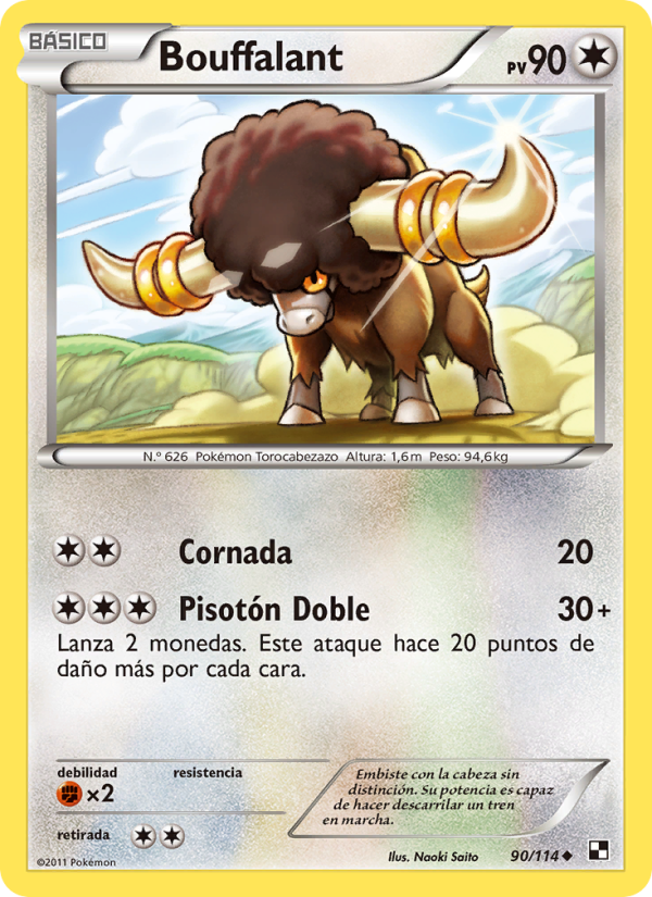 Bouffalant 90 — Black & White (Spanish Pokémon TCG card)