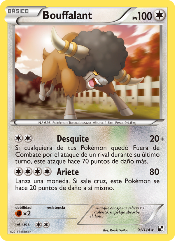 Bouffalant 91 — Black & White (Spanish Pokémon TCG card)