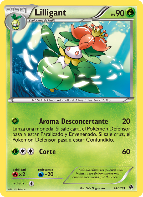 Lilligant 14 — Emerging Powers (Spanish Pokémon TCG card)