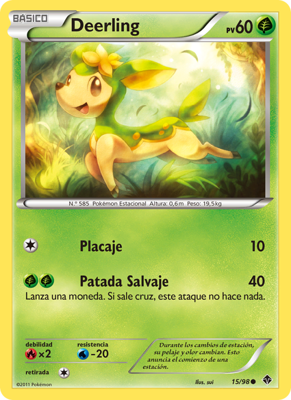 Deerling 15 — Emerging Powers (Spanish Pokémon TCG card)