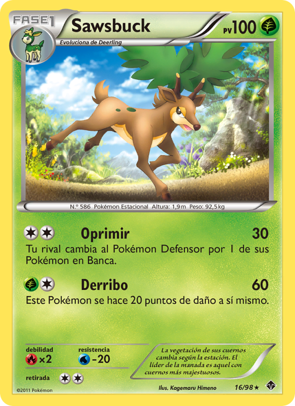 Sawsbuck 16 — Emerging Powers (Spanish Pokémon TCG card)