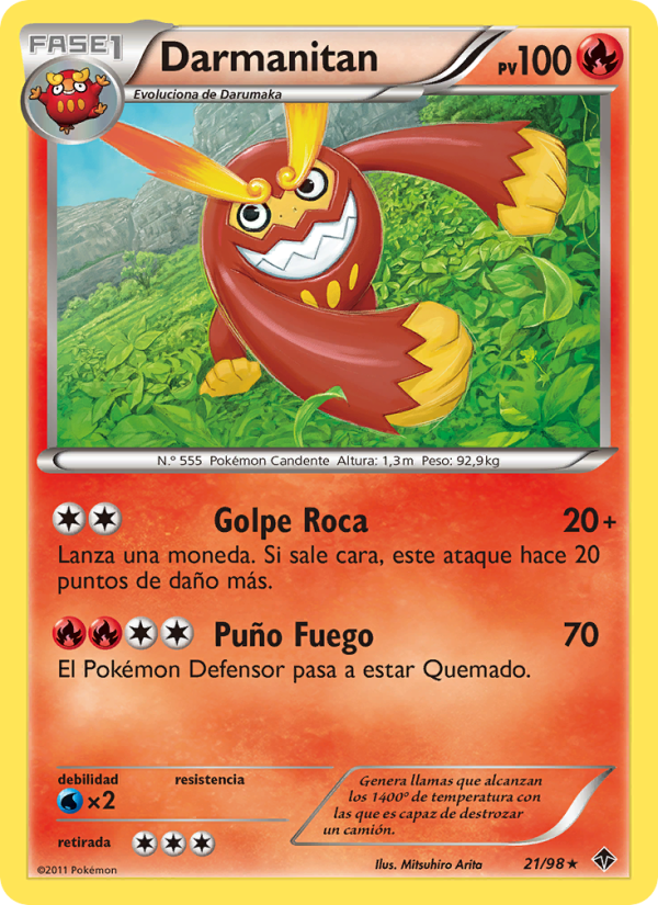 Darmanitan 21 — Emerging Powers (Spanish Pokémon TCG card)